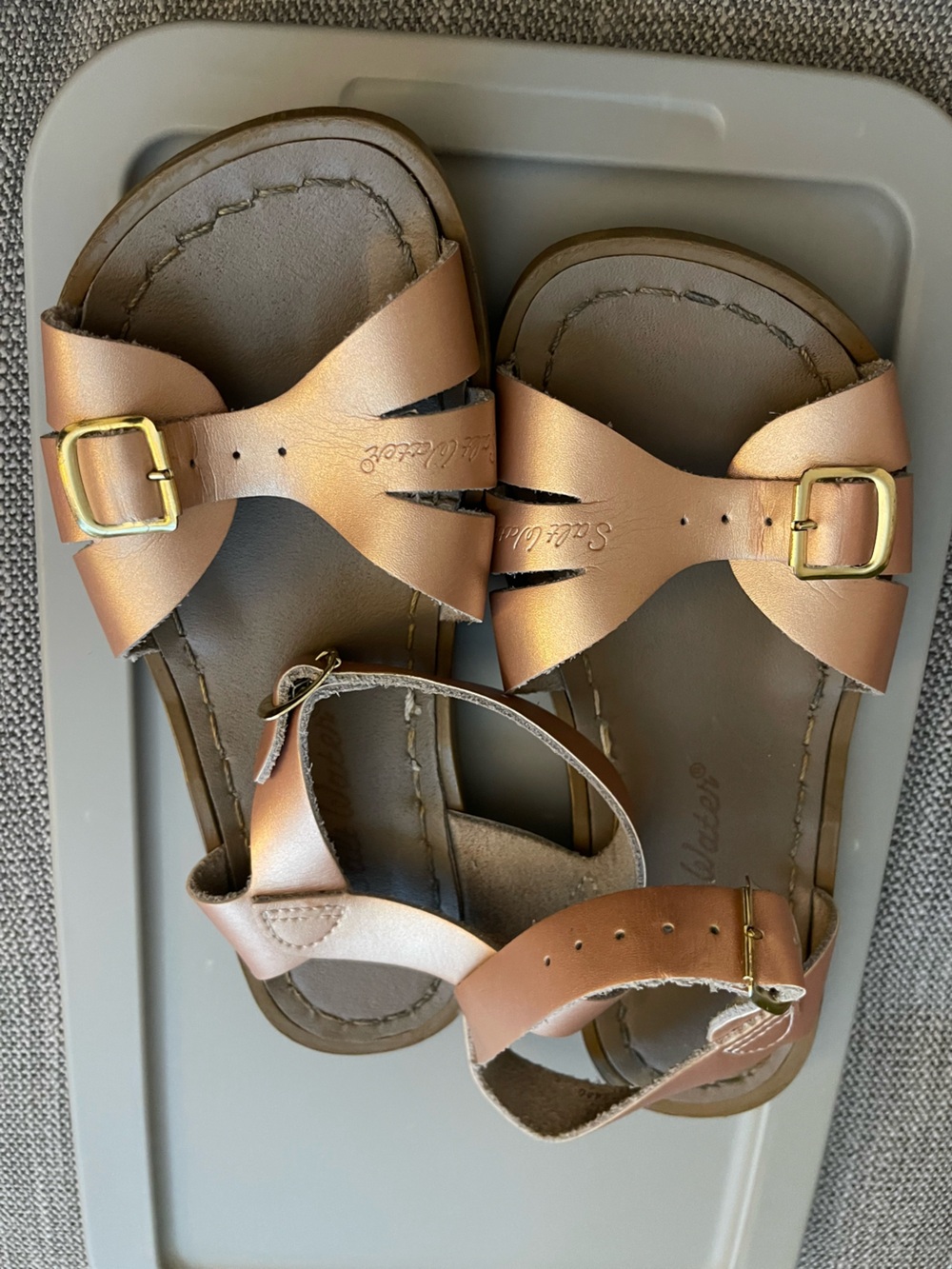 Salt Water Rose Gold Sandals with Buckle